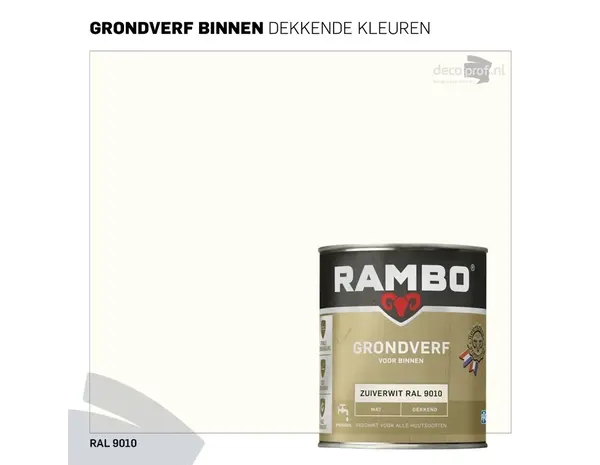 Rambo Grondverf Binnen Mat RAL9010 Rambo Grondverf Binnen Mat RAL9010