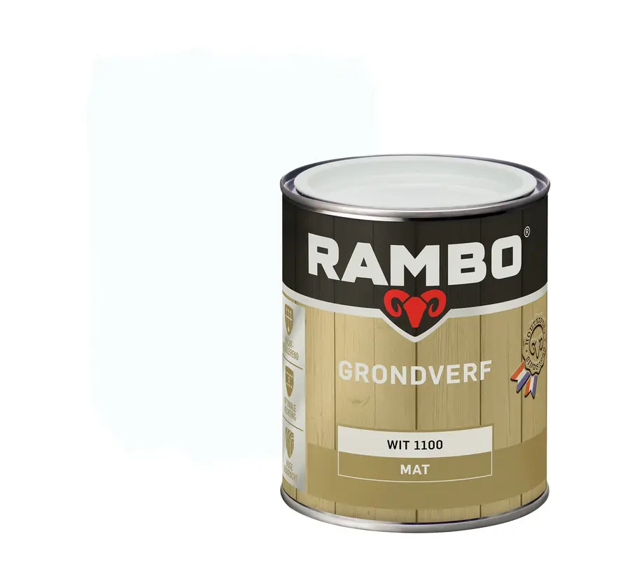 Rambo Grondverf Hout Buiten Wit - 750 ML