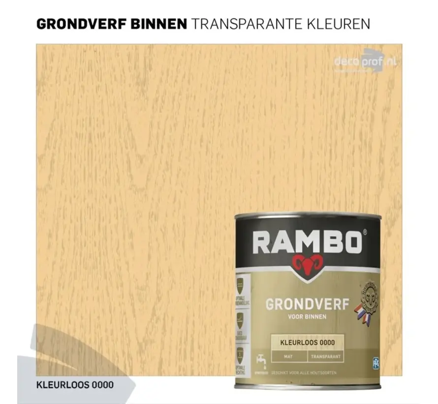 Rambo Grondverf Transparant Mat - 250 ML