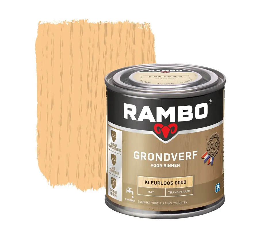 Rambo Grondverf Transparant Mat - 250 ML