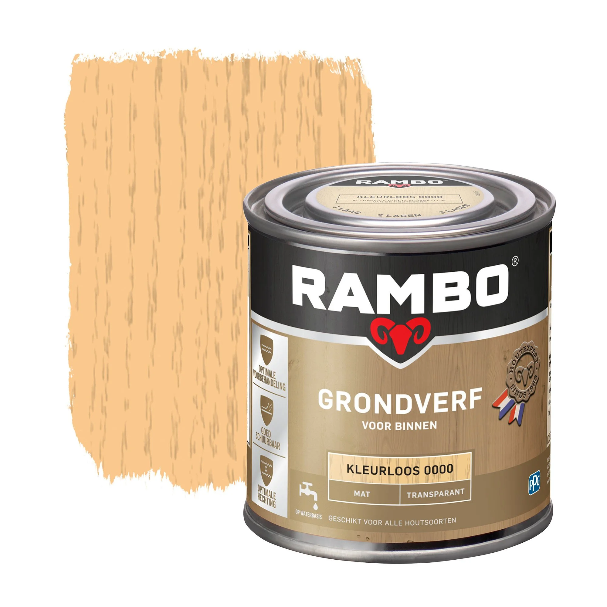 Rambo grondverf transparant mat kleurloos 250 ml