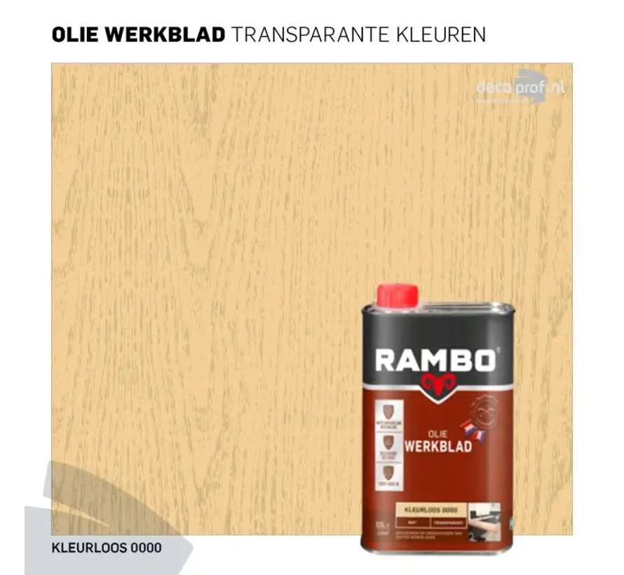 Rambo Werkblad Olie Transparant Mat - 500 ML