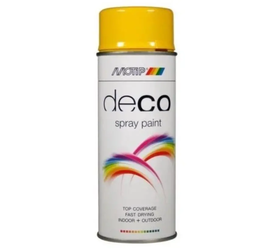 MoTip Deco Colourspray Hoogglans RAL1021 Koolzaad Geel - 400 ML