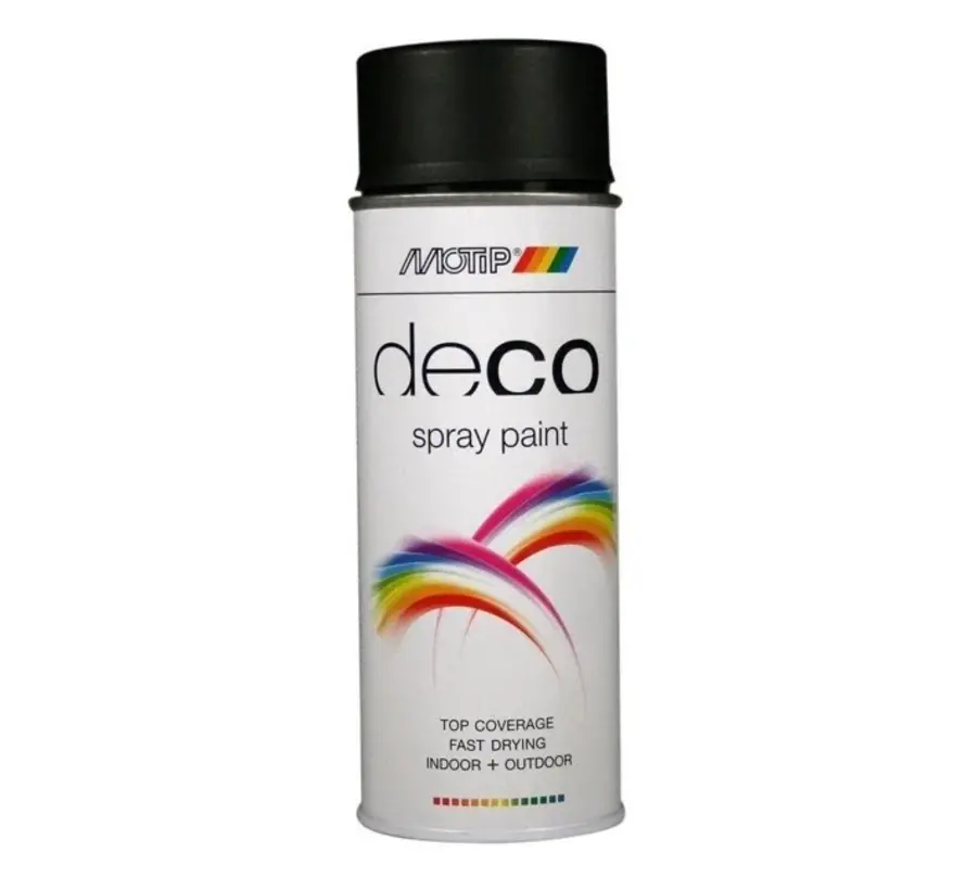 MoTip Deco Colourspray Zijdeglans RAL9005 Diep Zwart - 400 ML