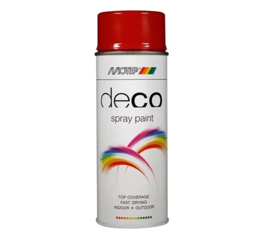 MoTip Deco Colourspray Hoogglans RAL3000 Vuurrood - 400 ML