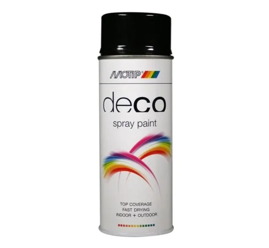 MoTip Deco Colourspray Hoogglans RAL9005 Diep Zwart - 400 ML