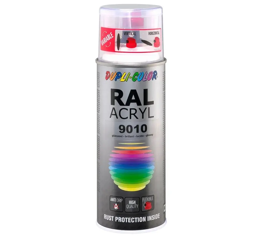 MoTip Acryl Hoogglans RAL9010 Helder Wit - 400 ML