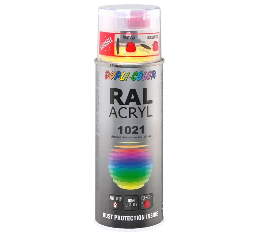 MoTip Acryl Hoogglans RAL1021 Koolzaad Geel - 400 ML