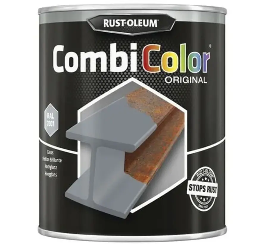 Rust-Oleum Combicolor 7382 Hoogglans Staal Grijs RAL7001 - 250 ML