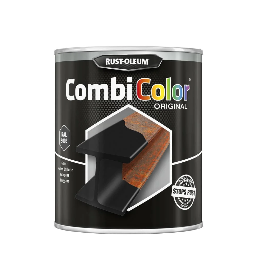 Rust-Oleum CombiColor Hoogglans - Zwart RAL 9005 art. nr. 7379 25 liter (hittebestendig tot 90 graden)