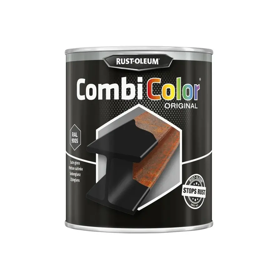 Rust-Oleum Combicolor 7375 Zijdeglans Zwart RAL9005 - 250 ML