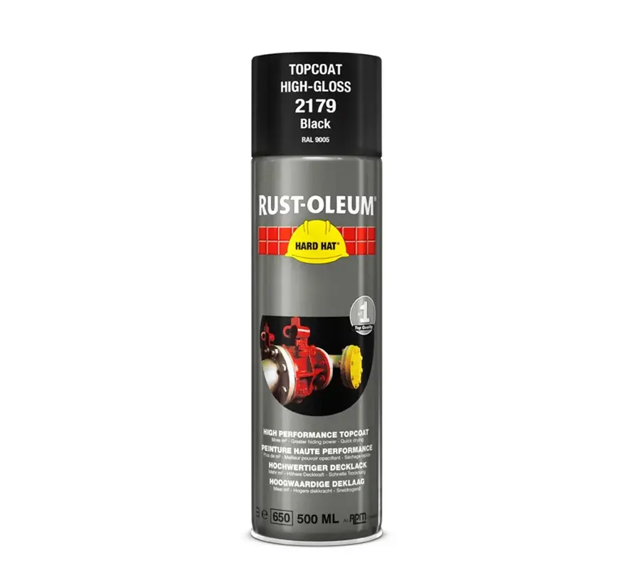 Rust-Oleum 2179 Hoogglans Zwart RAL9005 - 500 ML