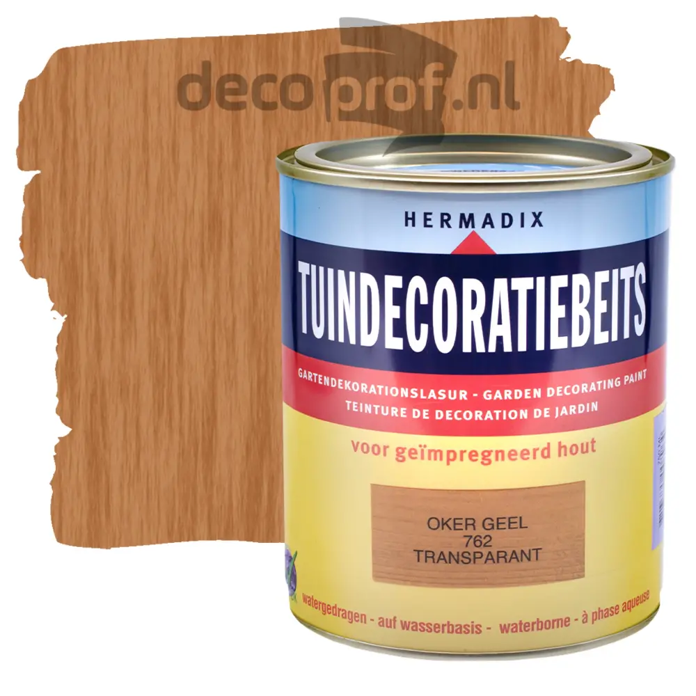 Hermadix Tuindecoratiebeits Transparant Oker Geel 762 Hermadix Tuindecoratiebeits Transparant Oker Geel 762