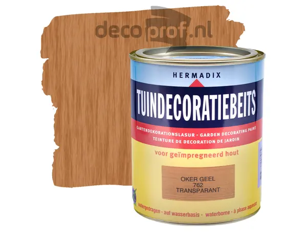 Hermadix Tuindecoratiebeits Transparant Oker Geel 762 Hermadix Tuindecoratiebeits Transparant Oker Geel 762