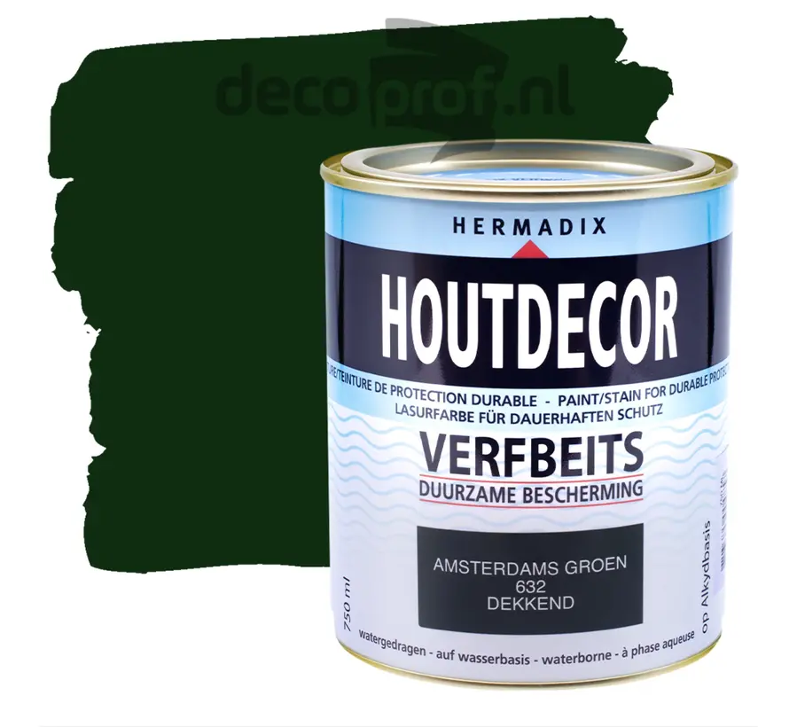 Hermadix Houtdecor Dekkend Amsterdams Groen 632 - 750 ML