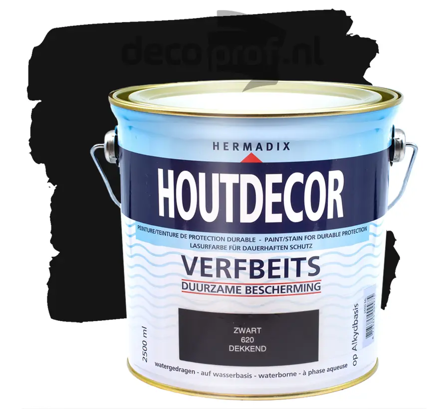 Hermadix Houtdecor Dekkend Zwart 620 - 750 ML