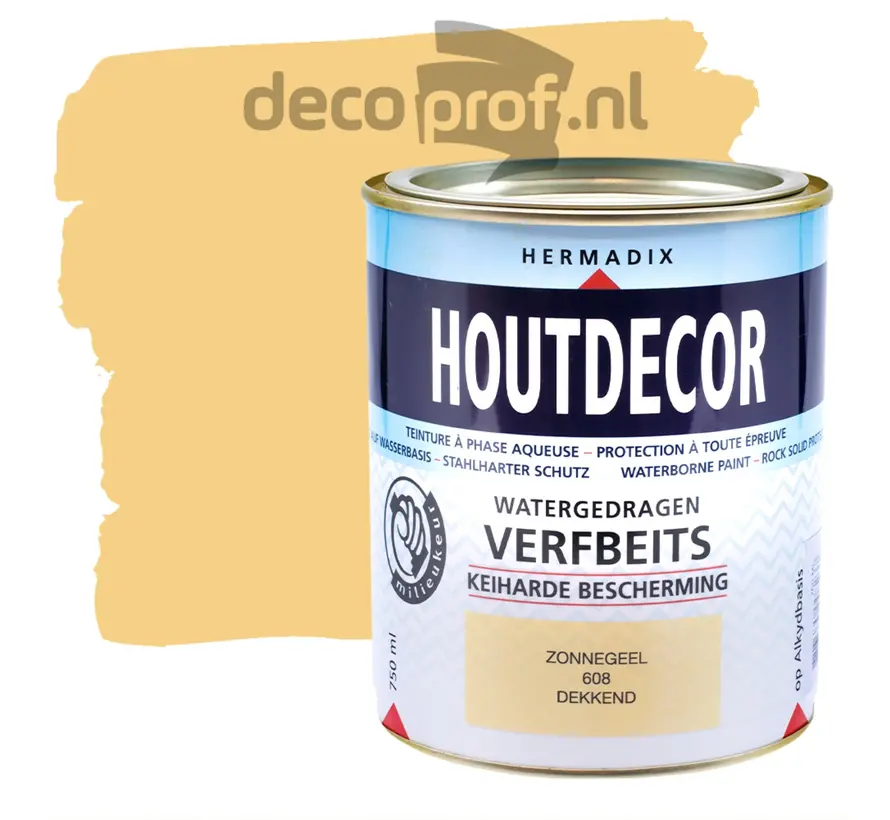 Hermadix Houtdecor Dekkend Zonnegeel 608 - 750 ML