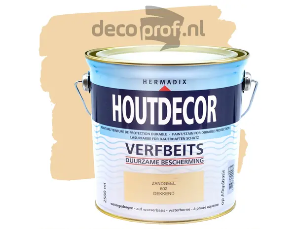 Hermadix Houtdecor Dekkend Zandgeel 602 Hermadix Houtdecor Dekkend Zandgeel 602