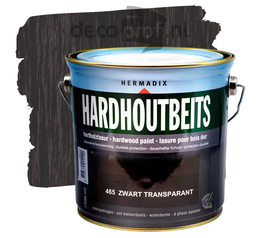 Hermadix Hardhoutbeits Transparant Zwart - 750 ML