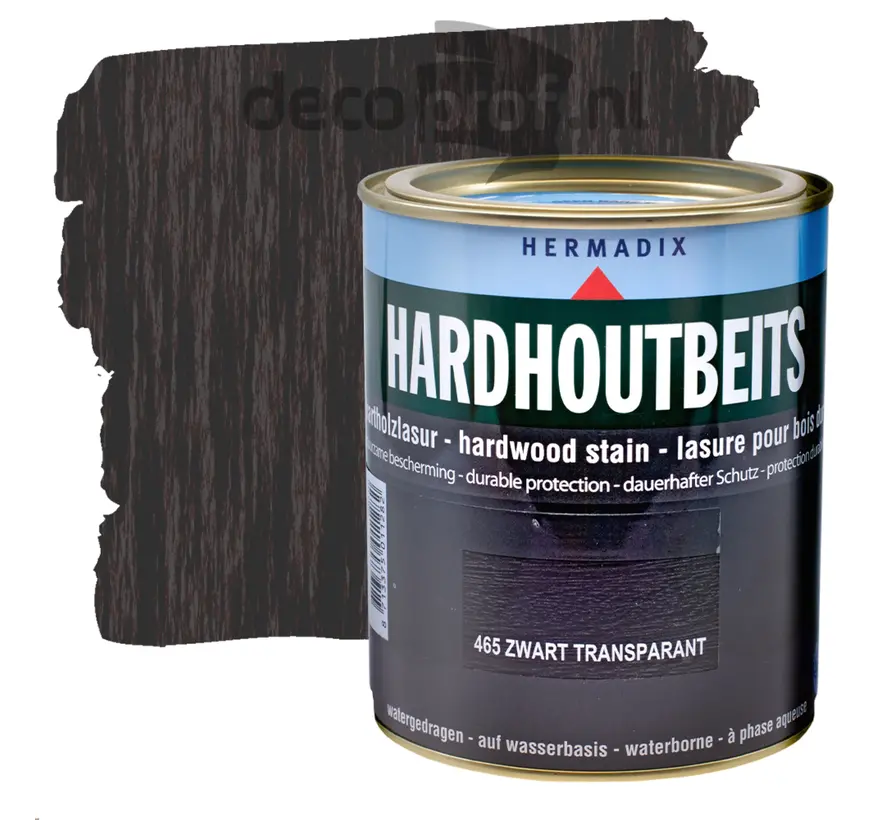 Hermadix Hardhoutbeits Transparant Zwart - 750 ML