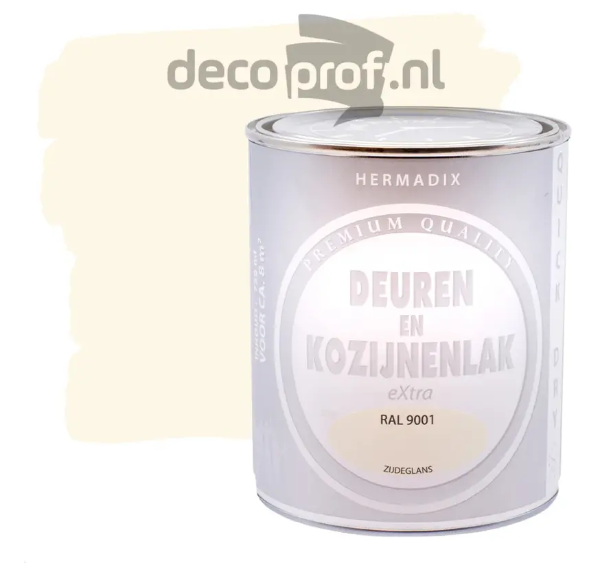 Hermadix Deuren&Kozijnenlak Extra Zijdeglans RAL9001 - 750 ML