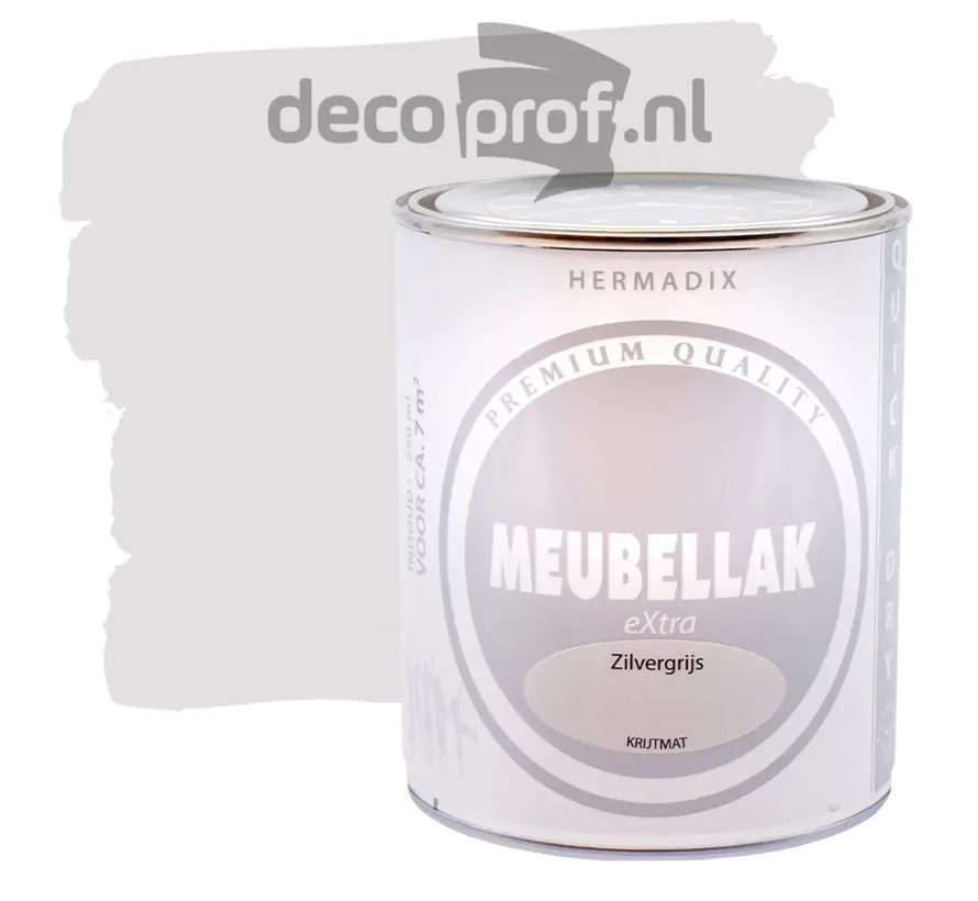 Hermadix Meubellak Extra Krijtmat Zilver Grijs - 750 ML