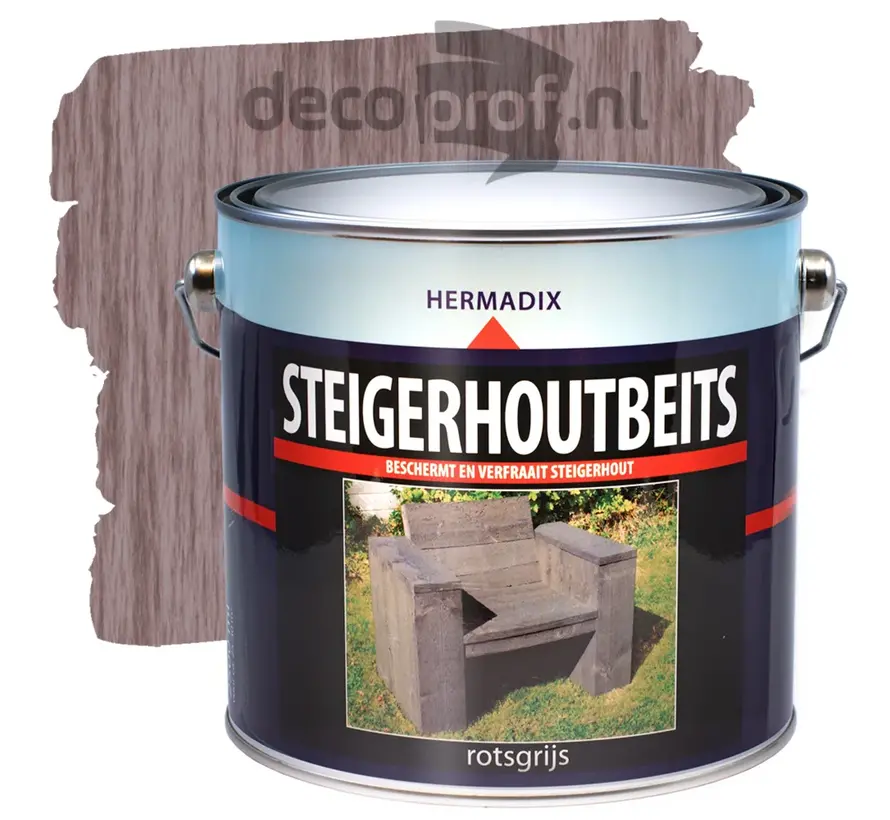 Hermadix Steigerhoutbeits Rotsgrijs - 750 ML