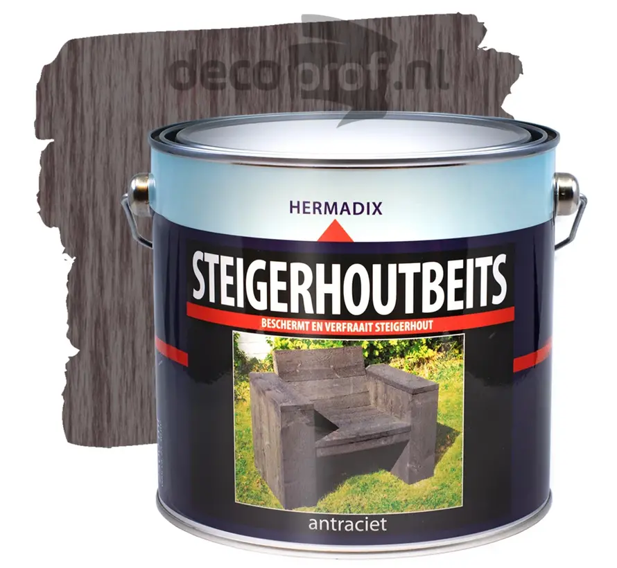 Hermadix Steigerhoutbeits Antraciet - 750 ML