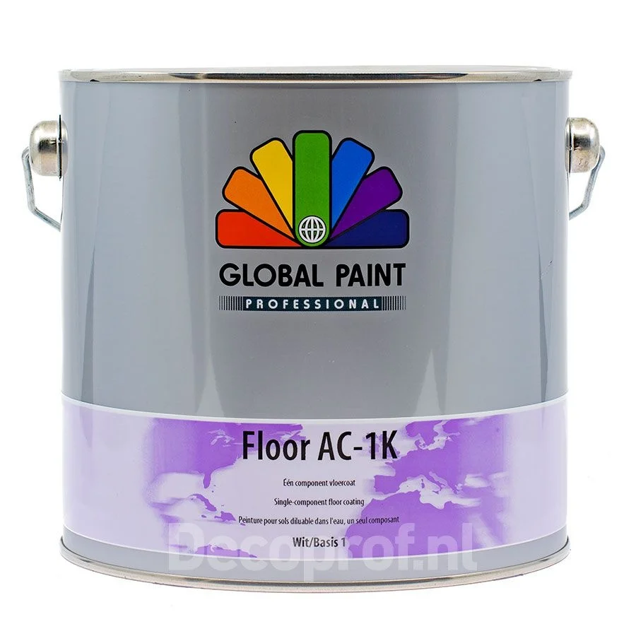 Floor AC|1K | Zijdematte Vloerverf Binnen | 2,5 LTR | Wit