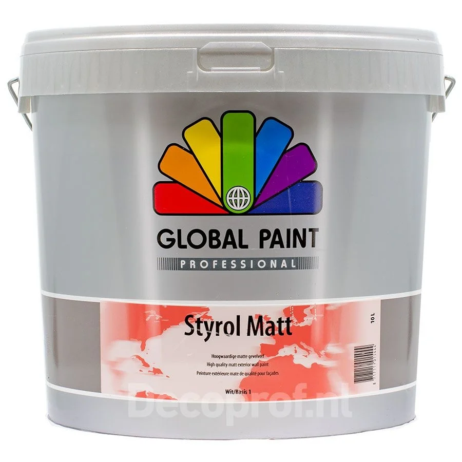 Styrol Matt | Matte Gevelverf | 10 LTR | Lichte kleur