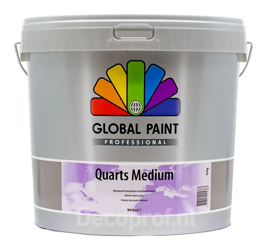 Global Paint Quarts Medium | Matte Structuurverf Binnen - 16 KG 