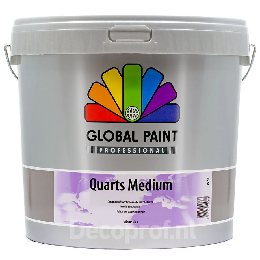 Quarts Medium | Matte Structuurverf Binnen | 16 KG | Lichte kleur