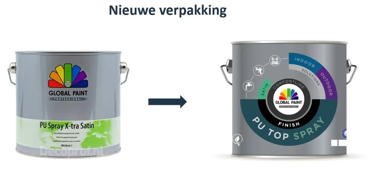 Global Paint PU Top Spray Finish Satin | Verspuitbare Zijdeglans Lakverf Binnen