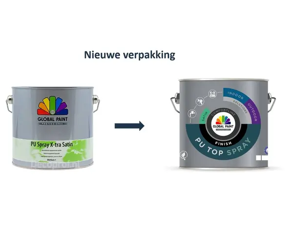 Global Paint PU Top Spray Finish Satin | Verspuitbare Zijdeglans Lakverf Binnen
