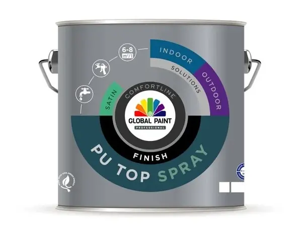 Global Paint PU Top Spray Finish Satin | Verspuitbare Zijdeglans Lakverf Binnen