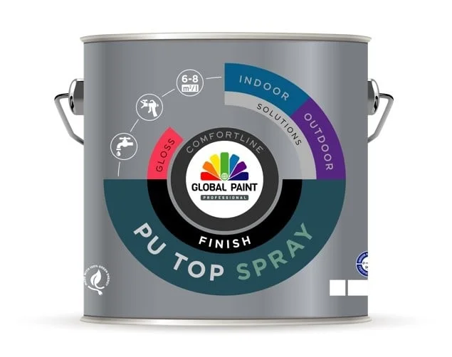 PU Top Spray Finish Gloss | Verspuitbare Hoogglans Lakverf Binnen | 2,5 LTR | Wit