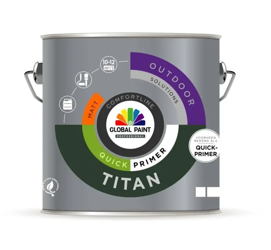 Global Paint Titan Quickprimer | Sneldrogende Grondverf Buiten - 1 LTR 