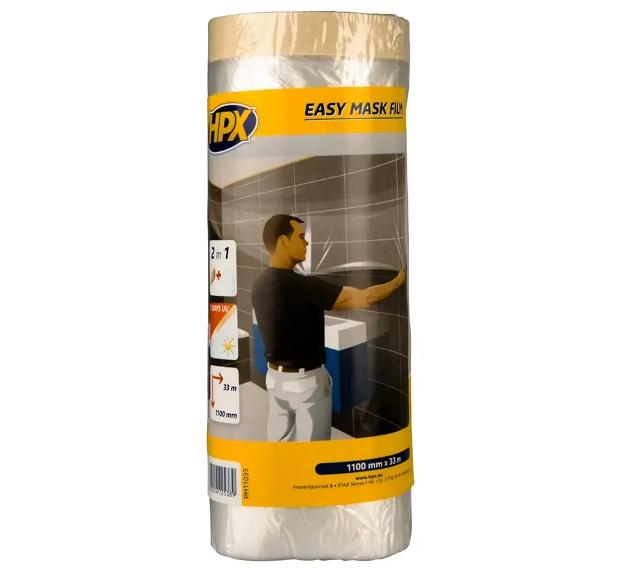 HPX Tapes Easy Mask Film Crepepapier 33 mtr - Per Stuk 