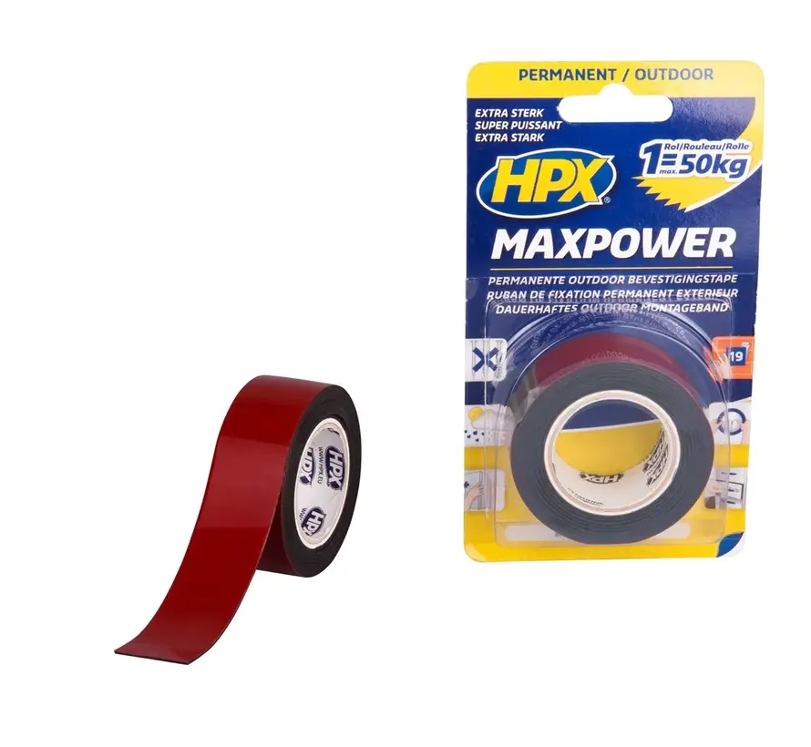 HPX Tapes Max Power Outdoor Bevestigingstape Zwart 1.5 mtr - Per Stuk 