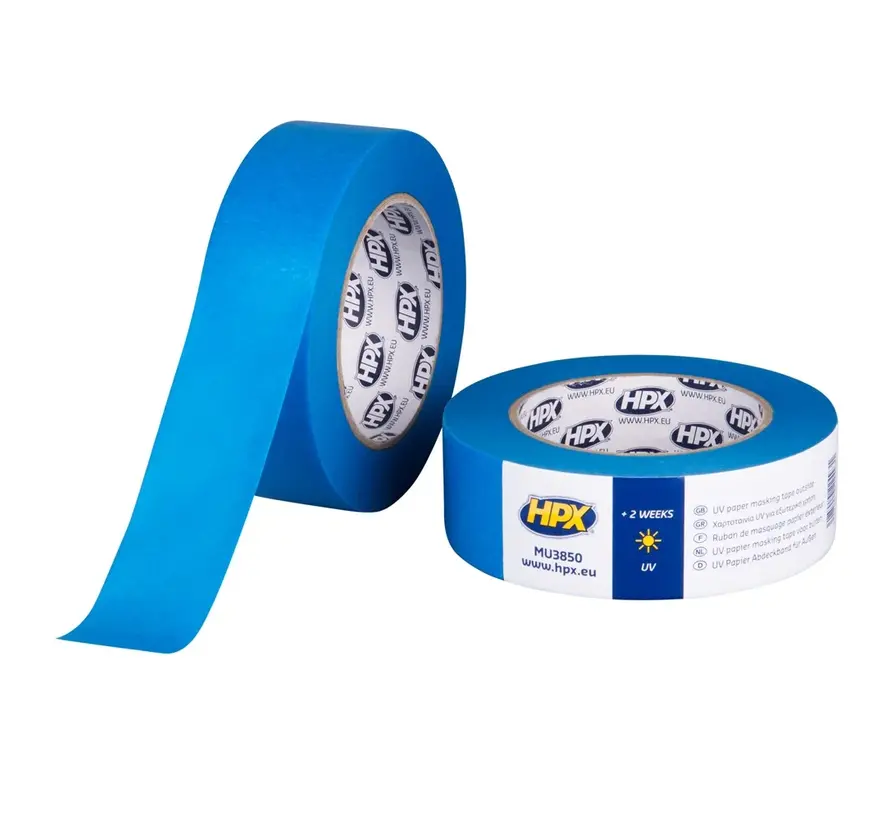HPX Tapes Masking Tape UV Blauw 50 mtr - Per Stuk 