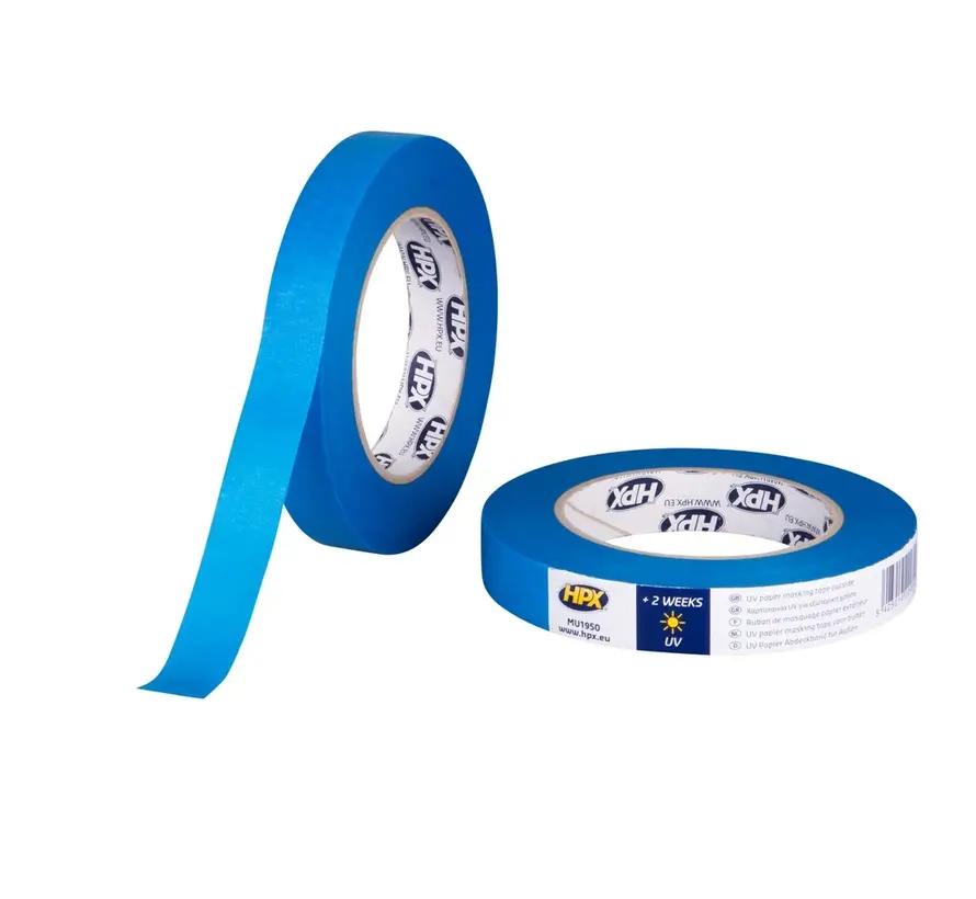 HPX Tapes Masking Tape UV Blauw 50 mtr - Per Stuk 