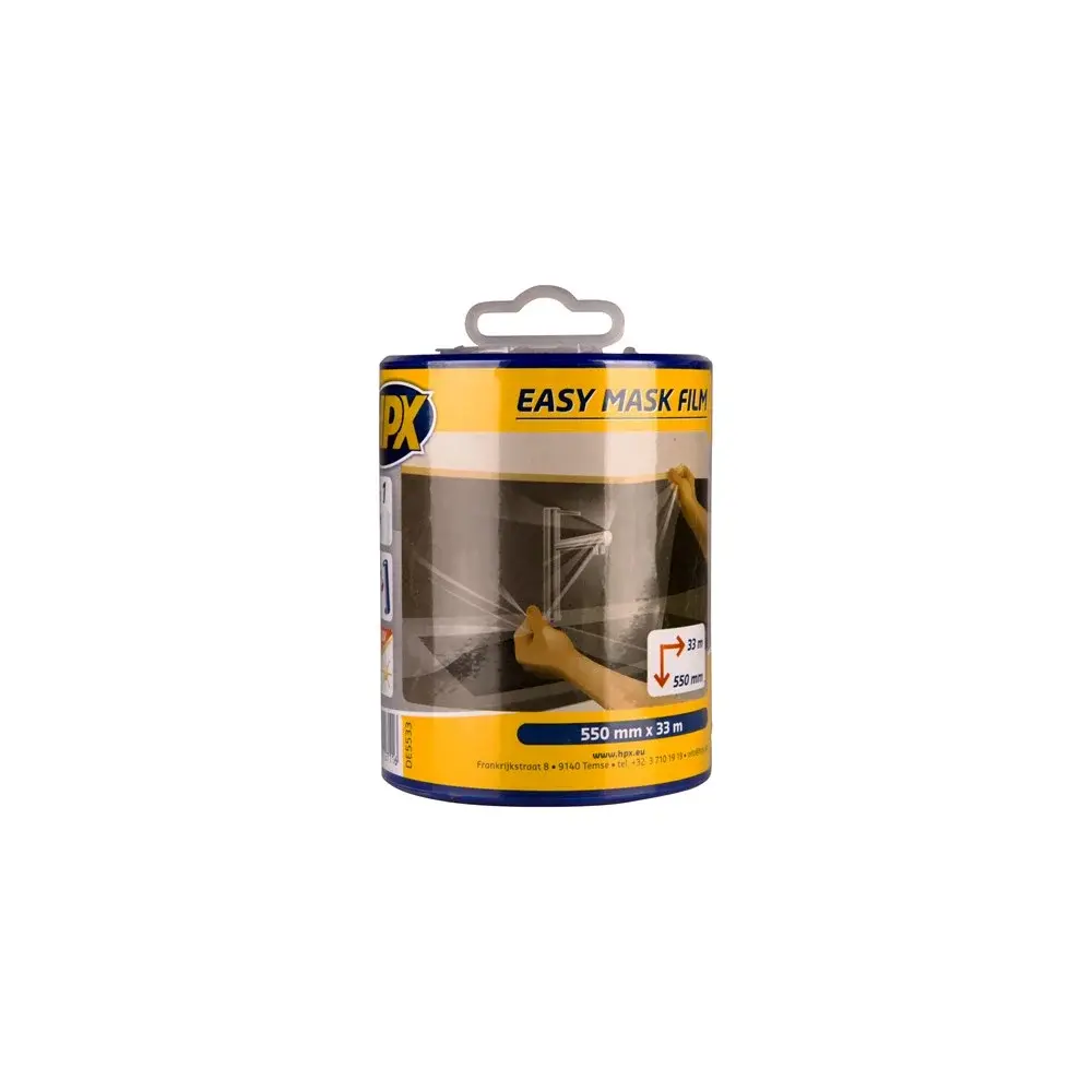 HPX Tapes Easy Mask Film Crepepapier + Dispenser 33 mtr