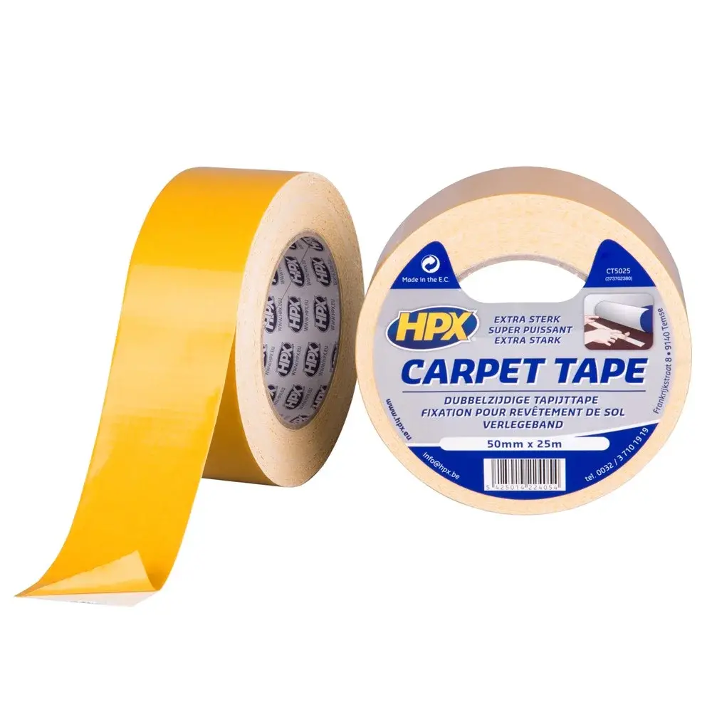 HPX Tapes Dubbelzijdige Tapijttape Wit 25 mtr