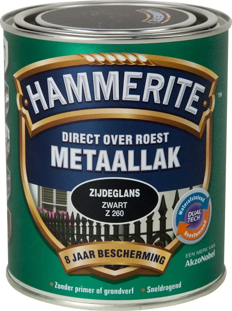 Hammerite Metaallak Zijdeglans Zwart Z260