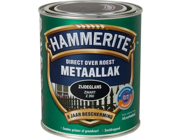 Hammerite Metaallak Zijdeglans Zwart Z260