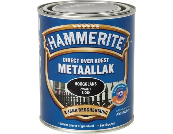 Hammerite Metaallak Hoogglans Zwart S060 Hammerite Metaallak Hoogglans Zwart S060