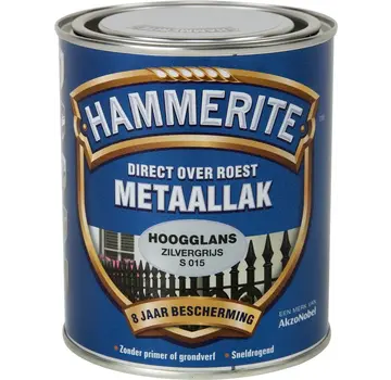 Hammerite Metaallak Hoogglans Zilver S015