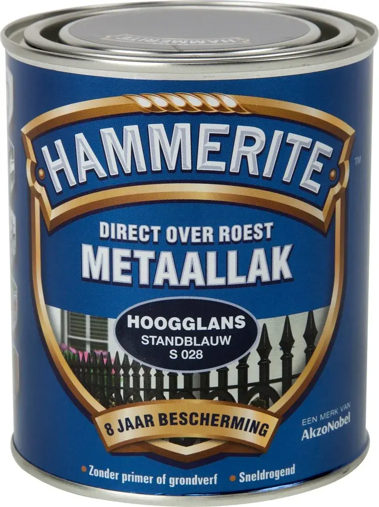 Hammerite Metaallak Hoogglans Standblauw S028
