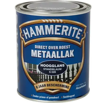 Hammerite Metaallak Hoogglans Standblauw S028