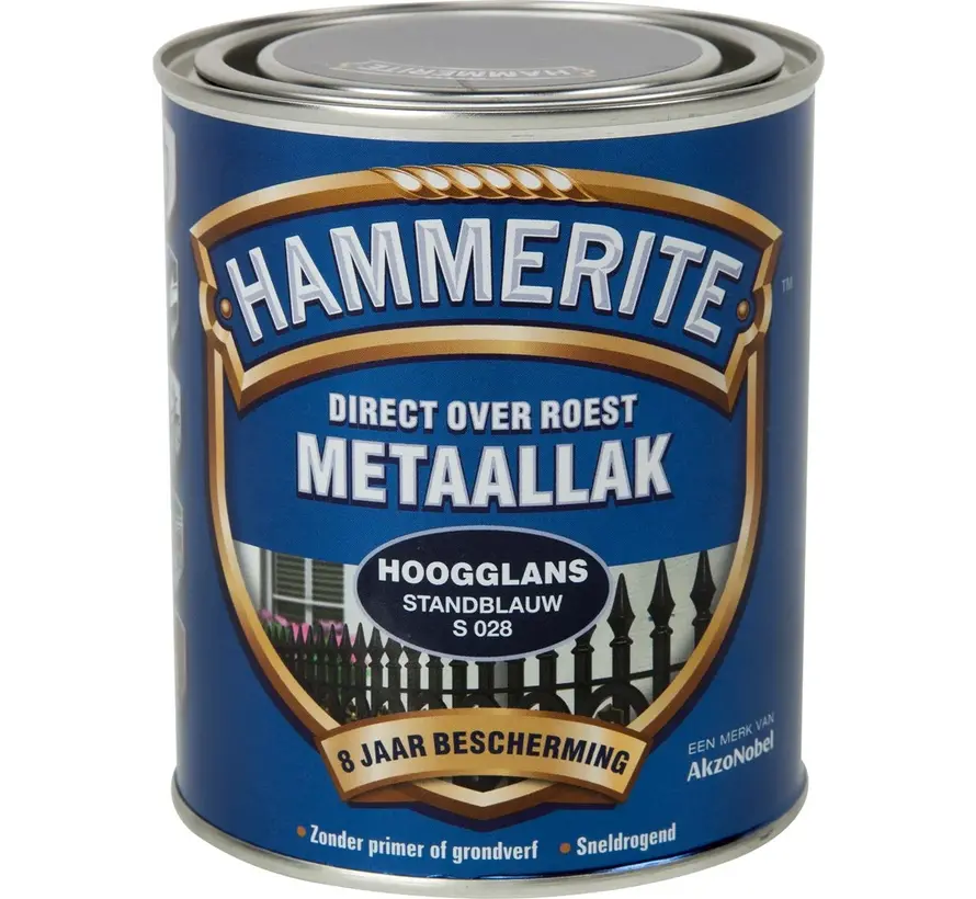 Hammerite Metaallak Hoogglans Standblauw S028 - 250 ML